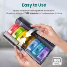 Organizer settimanale per pillole 2 volte al giorno, Porta pillole da viaggio 7 giorni, Contenitore per pillole AM PM due volte al giorno, Organizzatori portatili giornalieri per medicinali, vitamine, olio di pesce, integratori