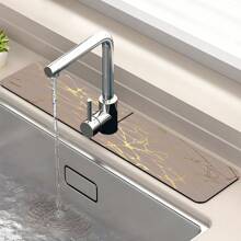 1pc Sink Faucet Suction Pad, Drainage Pad, Kitchen, Bathroom Sink, Countertop, Drainage Pad, Diatomite Washbasin, Cuttable And Quick Drying Pad.,Non-Slip Kitchen Mats For Sink Side, Natural And Hygienic Kitchen Essential For Home And Kitchen Room Decor, Part Of Your Cozy Fall& Winter Styles And Christmas Decorations