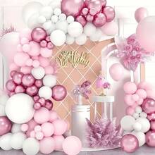 72个白色马卡龙气球套装 - 金属浅粉色闪光，适合生日、周年纪念、婚礼、毕业典礼和女孩派对 - 彩色 - 查看 11