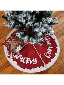 1 件圣诞老人圣诞树裙 - 节日气氛装饰，涤纶材料，家庭和派对节日装饰，圣诞派对家庭室内外装饰，圣诞树装饰，圣诞装饰，圣诞节