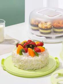 1 pieza Caja portátil para tartas y cupcakes con tapa y asas, contenedor de almacenamiento de tartas para bodas, cumpleaños, Navidad, hornear, fiestas