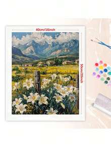 Paint By Number For Adults Beginner, DIY Gift Canvas Painting Kits, Beautiful Countryside Oil Painting Kit, DIY Paint Adult Crafts For Gift Home Wall 16x20inch