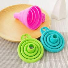 Creative Kitchen Portable Folding Multi-Function Hanging Funnel, Candy Color Funnel, Outdoor Picnic Funnel