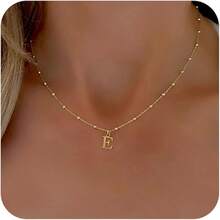Personalized Initial Necklace For Women, Dainty A-Z Pendant Charm - E - View 1