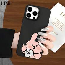 Funda protectora para teléfono con diseño de conejo rosa para selfies, con orificios grandes, compatible con phone 16 Pro Max, 16, 15 Pro, 14, 14 Plus/14 Pro Max, 13, 13 Pro, 12 Pro, 11/11 Pro Series. Regalos para cumpleaños y fiestas - Blanco - Ver 6