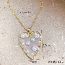 1pc Christian Cross Pendant Religious Jewelry Pearl Charms Elegant 18k Gold Plated Heart Pendant Necklace DIY Jewelry - Gold - View 9