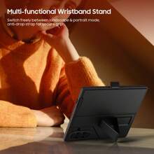 Hadaasi 1pc Black Magnetic Leather Case With Kickstand, Screen Protector, Card Slots, Foldable Wrist Strap, 3-In-1 Protection Compatible With Samsung Galaxy Z Fold 7/Z Fold 6/Z Fold 5/Z Fold 4/Z Fold 3/Z Fold 2 Waterproof Shockproof Anti-Fall Scratch Resistant - Black - View 6