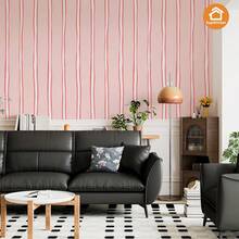 SUPSTICKER 1 rouleau de papier peint adhésif moderne et minimaliste à motif rayé, facile à décoller et à coller. Convient pour la décoration murale du salon, de la chambre, des armoires, des bureaux, des salles de classe, des dortoirs. Papier peint, stickers muraux, décoration murale, décoration de chambre, décoration de cuisine de 15,75*78,74/118,11/196,85 pouces