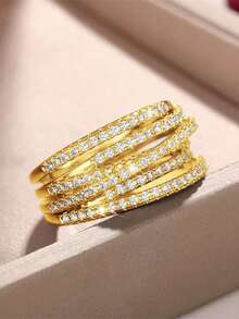 1pc Vintage Double Bezel Rhombus Zirconia Ring For Women 925 Sterling Silver Valentine's Day Fine Ladies Jewelry Gift