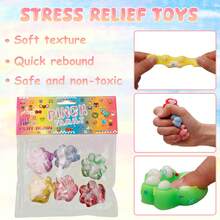 6 piezas de mini squishies, juguetes apretables con diseño de gato como recuerdos de fiesta para niños. Juguetes apretables tipo mochi con diseño de patas de gato, kawaii, para aliviar el estrés y la ansiedad para niños y adultos, relleno de piñatas y bolsas de regalo para niños pequeños.