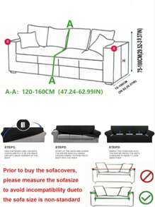 1pc 3D Sofa Cover, Multifunctional Full Coverage Sofa Slipcover, Solid Color Leaf Pattern Design, Protective Sofa Cover, Holiday Decor, High Elasticity Full Wrap One-Piece Sofa Cover, Home Decor, Includes 1 Pillow Case - Multicolor - View 3