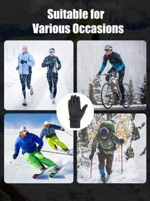 Męskie zimowe, ciepłe rękawiczki rowerowe, modne, męskie, antypoślizgowe, ocieplane rękawiczki, odpowiednie do uprawiania sportu, jazdy na nartach i biegania