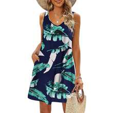 Women's Casual Summer T-Shirt Dresses – Ideal As Beach Cover-Ups Or Tank Dresses - 寶藍綠 - 查看 1