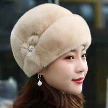 Fashionable Women's Faux Fur Knit Hat - Thick & Warm Winter Cap With Ear Flaps | Windproof & Stylish | Perfect For New Year Celebration