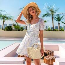 Handmade Straw Woven Handbag, Woven Mesh Beach Bag, Shoulder Bag, Foldable Large Capacity Bag, Suitable For Beach, Camping, Commuting, Travel And Vacation, Full Of Fashion Sense. - A款中號/米白 - 查看 6