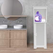 Mobiletto da bagno bianco con ventilazione (4 livelli) Moderno mobiletto portaoggetti in PVC con capacità di carico di 25 kg Ideale per bagno, toilette e camera degli ospiti