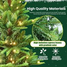 Artificial Warm White LED Christmas Tree, Including Four Size Options (4ft/5ft/6ft/7ft/), Made Of PE/PVE Mixed Material, Simulated Leaves, Equipped With A Sturdy Metal Frame, Suitable For Supermarkets, Cafes, Home Living Room Lights Christmas Holiday Decoration