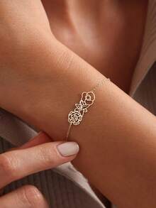 定制生日花手链，2-5朵生日花定制手链，送给妈妈的家庭手链，个性化珠宝礼物，母亲节礼物，妈妈项链，送给妈妈的有意义的礼物，个性化名字珠宝，黑色，银色，金色，时尚，彩色，复古，简约，男女皆宜，休闲，可爱，定制，个性化，独特，送给他的理想礼物，送给她的理想礼物，送给她，男朋友，女朋友，爸爸，妈妈，家人，朋友，周年纪念日，生日，毕业典礼，舞会，派对，定制时尚手链，银色时尚，旅行收纳包 - 彩色 - 查看 5