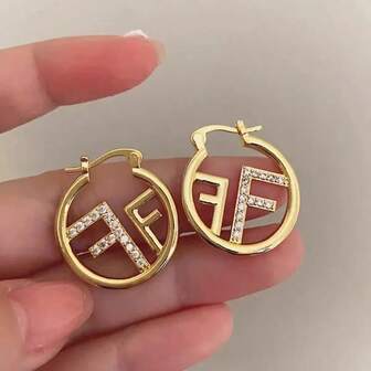 New Arrival Letter F Luxury Earrings, Niche Design Elegant Personalized Earrings, Jewelry Earring Gift
