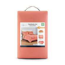 7-Piece Reversible Bed In A Bag Comforter Set With Sheets, Blue Floral, Queen - 紅峽谷 - 查看 5