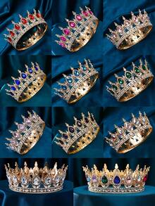 1 pièce Accessoire de couronne de mariée européenne pour robe de mariée, article pour anniversaire et cadeau pour adulte. Accessoires de la Saint-Valentin - Argent - Voir 1