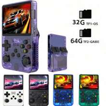 R36S 64G Retro Handheld Console Open-Source Linux System Classic Game Consoles 3.5 Inch IPS Screen Portable Video Player Built In 15000+Game Multi-Color Optional Open-Source Game Handheld Console