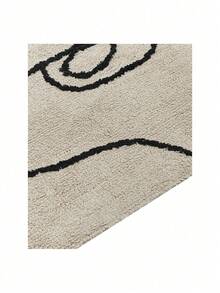 Beliani 地毯棉米色/黑色 140 x 200 公分 臉部圖案短絨 NURU - 米色 - 查看 3