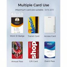 ID Badge Holder Vertical Badge Holder With Waterproof Resealable Zip For Proximity Cards RFID Credit Cards10 Pack - 無色 - 查看 7