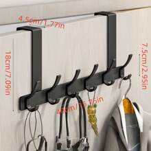 Gancio in alluminio nero, gancio per asciugamani da bagno, gancio per porta del soggiorno, gancio da parete spesso, appendiasciugamani