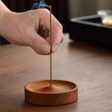 1pc Wooden Incense Holder, Round Incense Burner Tray For Home Use - Multicolor - View 9