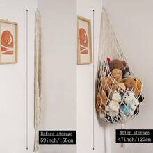Hanging Doll Storage Hammock, Bohemian Doll Stacking Net, Storage Net, Easy-Install Storage Mesh Bag, Handwoven Plush Doll Mesh Bag, Nursery Decor Storage Net - Multicolor - View 2