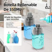 Trapeador de Microfibra,Mopa Trapeador con 350ML Atomizador,Fregona de Limpieza de Húmedo y,Cabezal Giratorio 360 ° ,con 3 Almohadillas Lavables y 1 Rascador,para Piso de Baldosas,Vidrio,ármol - 1 - Ver 5