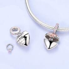 1pc Silver-Plated Unique Design Treasure Hunt Surprise Openable Box, Curious Egg, Pet Paw Print, Four-Leaf Clover Pendant Beads, Suitable For Bracelet, Necklace DIY Jewelry Making, Party, Birthday Surprise Gift - Silver - View 8