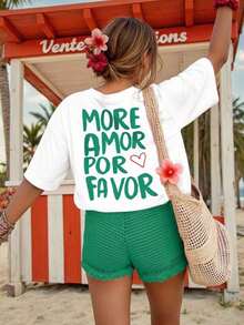 Women's Casual Graphic Short Sleeve T-Shirt, Streetwear Style, Cute Summer Top, ChristmasPrinted Round Neck Short Sleeve Women's Tee - Daily Casual, S - 白色 - 查看 3