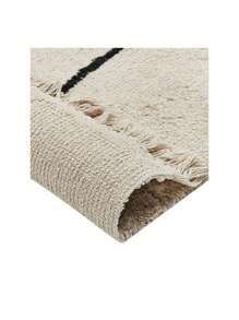 Beliani 地毯棉米色/黑色 140 x 200 公分 臉部圖案短絨 NURU - 米色 - 查看 4