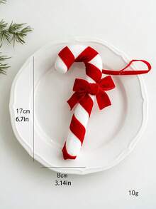1pc/6pcs Red & White Plush Candy Cane, Christmas Tree Decoration Hanging Ornament, Photography Prop, Suitable For Indoor/Outdoor Christmas, Bar, Party Decor - Multicolor - View 15
