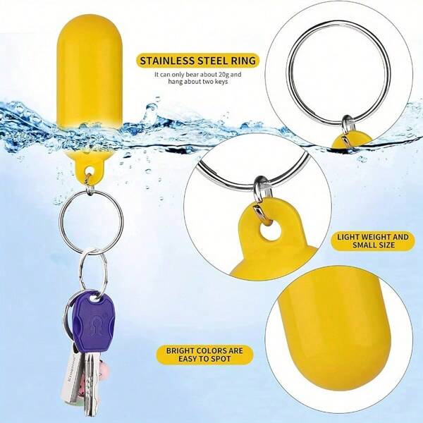 4pcs Multi-Functional Swimming Fishing Outdoor Floating Keychain - Suitable For Boating, Fishing And Outdoor Adventure