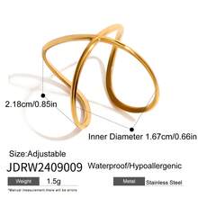 New 18K Stainless Steel Fashion Ring, The Opening Design Can Be Adjusted In Size - Vàng - Xem 1