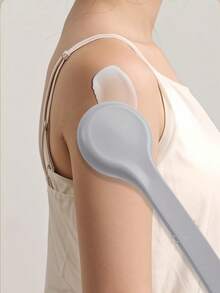 长柄身体乳液涂抹器，带背部刷和海绵垫，适合老年人和女性使用，保湿、防晒，身体乳涂抹刷，沐浴刷，身体乳液涂抹器，沐浴刷，背部按摩刷，沐浴后使用，淋浴后涂抹身体乳液的工具 - 彩色 - 查看 3