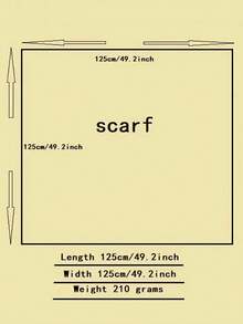 1pc Designer Black & White Geometric Pattern Casual Scarf, Lockstitch Edging, Suitable For All Seasons - Black and White - View 7