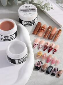 3D 雕刻凝胶不粘手雕刻凝胶套装，透明白粉色裸色固体指甲修整凝胶，含法式蛋糕霜指甲雕刻模具双头硅胶美甲雕刻笔美甲刷雕刻 DIY 美甲沙龙美甲用品套装 - 彩色 - 查看 8