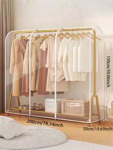 1 Pc Clear Coat Rack Cover, Dust Proof Zipper Enclosed Garment Bag Clothing Protector, Washable Hanging Garment Bag With Double Zipper/Single Zipper For Wardrobe Storage - Prevent Dust And Moisture From Coats, Suits, Dresses(Zipper Random One Small Zipper, Two Large Zippers) - Multicolor - View 22