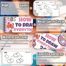 How To Draw Everything Coloring Book / DCTZ046-B Style A Painting Step-By-Step Book Of Lovely Animals, Foods & Exquisite Creative Patterns A Children's Simple Drawing & Cartoon Doodling Book For Step-By-Step Drawing Learning An Early Education Enlightenment & Fun Coloring Painting Book , Back To School Gifts - Multicolor - View 7