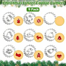 9pcs Cookie Cutter Set, Moon, Star, Heart, Round, Flower Shapes - Kitchen Baking Cookies Tools And Decoration For Valentine's Day, Easter, Birthday, Halloween, Christmas Party - Silver - View 14