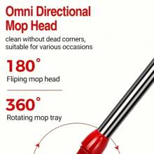 360° Spin Mop And Bucket Set With 3 Microfiber Mop Heads - Durable Stainless Steel Handle, Easy-Squeeze Squeeze Mop For Bathroom, Kitchen, And Shop Floor Cleaning, Holiday Cleaning Essentials|Ergonomic Mop Design|Durable Construction, Mop Bucket - Black Classic - 查看 4