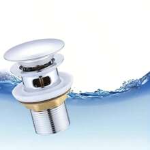 1pc Stainless Steel Pop-Up Sink Faucet With Drain Stopper, Hole-Style Drain, Baked Paint Finish, Suitable For Bathroom & Kitchen Drainage, Manual Operation, No Electricity Required (Matte Black, Electroplated Silver, Brushed Gold, White - 4 Color Options), Bathroom Sink Stainless Steel Pop-Up Drain, Washbasin Drain, Anti-Odor Bathroom Sink Drain Kitchen Items Kitchen Accessories Kitchen Tools - Multicolor - View 3