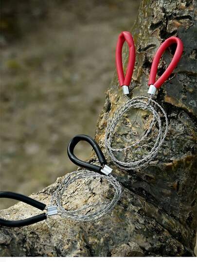 1pc Outdoor Survival Steel Wire Rope Tool, Camping Climbing Gear, Portable Alloy Wire, Multi-Function High Strength Steel Cable, Wilderness Rescue Adventure Accessory, Tactical Metal Cutting Line, Emergency Jungle Skill Mountaineering Equipment