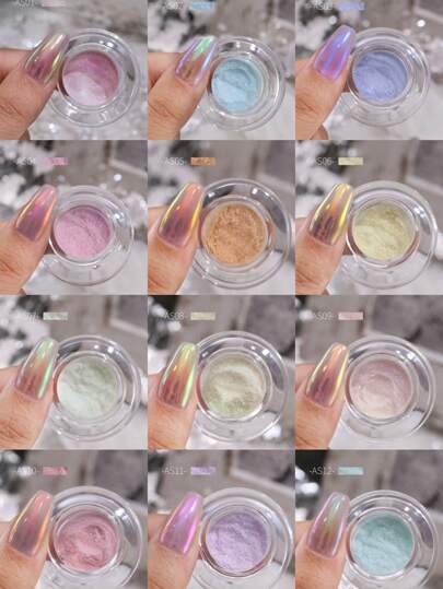1 Piece Of Aurora Powder Moonlight Powder Mirror Flour Magic Mirror Powder Neon Powder Easy To Color Nail Decoration