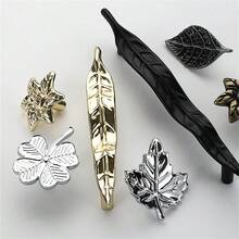 1 Tay nắm cửa tủ quần áo hình cành cây lá hoa bằng hợp kim kẽm sáng tạo - Nhiều màu - Xem 4