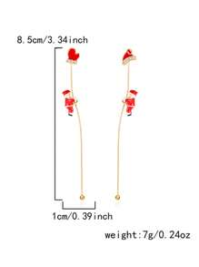 1 Pair Creative Climbing Santa Claus Earrings